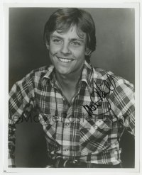 8p940 MARK HAMILL signed 8x10 REPRO still 1980s great smiling portrait wearing plaid shirt!