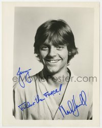 8p941 MARK HAMILL signed 8x10.25 REPRO 1980s portrait in Luke Skywalker costume, Follow the Force!