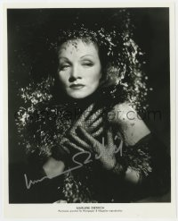 8p942 MARLENE DIETRICH signed 8.25x10 REPRO 1970s sexy close portrait in fishnet gloves & fur!