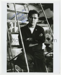 8p945 MARTIN SHEEN signed 8x10 REPRO still 1988 great close up on ladder from Wall Street!