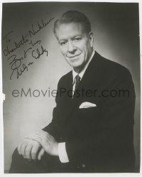 8p952 NELSON EDDY signed 7.25x9 REPRO still 1960s seated portrait of the MGM singer/actor!