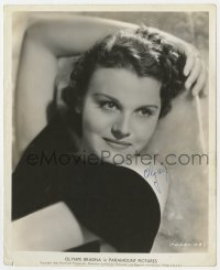 8p589 OLYMPE BRADNA signed 8.25x10 still 1938 posed portrait of the pretty actress in Stolen Heaven!