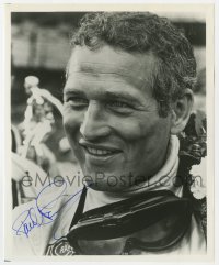 8p957 PAUL NEWMAN signed 8x10 REPRO still 1980s smiling close up as a race car driver in Winning!