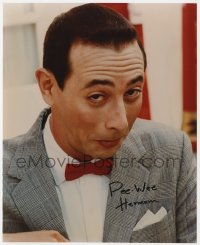 8p813 PAUL REUBENS signed color 8x10 REPRO still 2000s wacky close portrait as Pee Wee Herman!