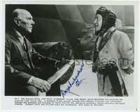 8p964 RALPH RICHARDSON signed 8x10 REPRO still 1980s close up with David Rappaport in Time Bandits!