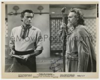 8p604 RAYMOND MASSEY signed 8x10 still R1960 close up with Gregory Peck in David & Bathsheba!
