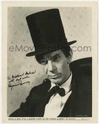 8p605 RAYMOND MASSEY signed 8x10.25 still 1940 close portrait in costume as Abe Lincoln in Illinois!