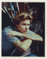 8p820 RIVER PHOENIX signed color 8x10 REPRO still 1980s close portrait of the tragic star!