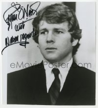 8p980 RYAN O'NEAL signed 7x7.75 REPRO still 1980s youthful close portrait wearing suit & tie!