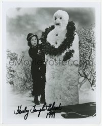8p984 SHIRLEY TEMPLE signed 8x10 REPRO still 1999 the legendary child star building a snowman!