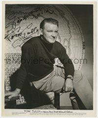 8p652 TOM TULLY signed 8.25x10 still 1940s great seated Warner Bros studio portrait by world map!
