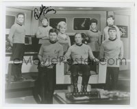 8p994 WALTER KOENIG signed 8x10 REPRO still 1980s portrait as Chekov with the cast of Star Trek!
