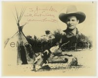 8p998 YAKIMA CANUTT signed 8x10 REPRO still 1970s close up image & performing a daring cowboy stunt!
