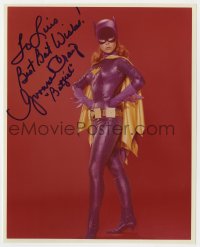 8p828 YVONNE CRAIG signed color 8x10 REPRO still 1980s full-length portrait in costume as Batgirl!