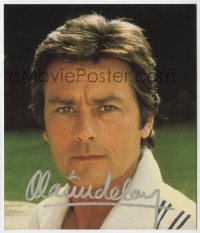 8p320 ALAIN DELON signed color deluxe 7x8 photo 1980s super close up of the French leading man!