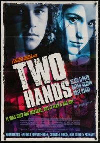8p158 TWO HANDS signed Aust 1sh 1999 by Heath Ledger, Rose Byrne, Australian crime comedy!