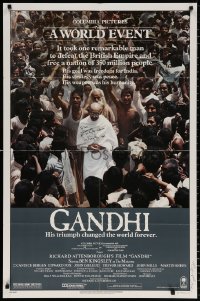 8p008 GANDHI signed 1sh 1982 by Ben Kingsley AND Martin Sheen, directed by Richard Attenborough!