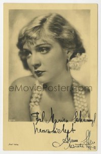 8p280 ANNA STEN signed German Ross postcard 1932 head & shoulders portrait in halter top dress!