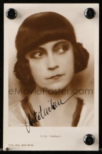8p281 ASTA NIELSEN framed signed German Ross postcard 1927 she played Hamlet as a woman!