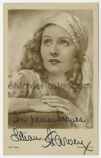 8p291 LILIAN HARVEY signed German Ross postcard 1930 beautiful portrait with scarf on her head!