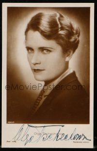 8p293 OLGA TSCHECHOWA framed signed German Ross postcard 1929 great portrait of the silent actress!
