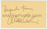 8p722 ALAN ARKIN signed 3x5 index card 1980s it can be framed & displayed with a repro still!