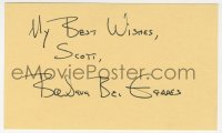 8p725 BARBARA BEL GEDDES signed 3x5 index card 1980s it can be framed & displayed with a repro!
