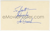 8p731 DON AMECHE signed 3x5 index card 1980s it can be framed & displayed with a repro!