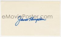 8p740 JAMES HAMPTON signed 3x5 index card 1980s it can be framed & displayed with a repro!