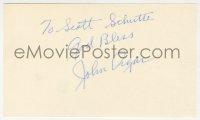 8p743 JOHN AGAR signed 3x5 index card 1980s it can be framed & displayed with a repro still!