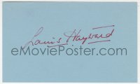 8p750 LOUIS HAYWARD signed 3x5 index card 1970s it can be framed & displayed with a repro!