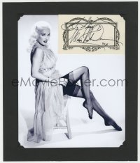 8p202 MAMIE VAN DOREN signed 3x5 index card in 10x12 display 1980s ready to frame & display!