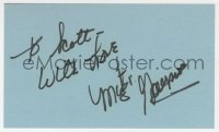 8p753 MITZI GAYNOR signed 3x5 index card 1980s it can be framed & displayed with a repro still!