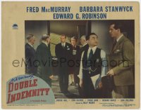 8p042 DOUBLE INDEMNITY signed LC #5 1944 by Fred MacMurray, who's with Edward G. Robinson!