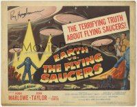 8p021 EARTH VS. THE FLYING SAUCERS signed TC 1956 by Ray Harryhausen, the terrifying truth!