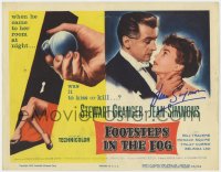 8p022 FOOTSTEPS IN THE FOG signed TC 1955 by Jean Simmons, was Granger there to kiss or kill her!