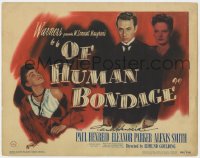 8p024 OF HUMAN BONDAGE signed TC 1946 by Paul Henreid, great image w/Eleanor Parker & Alexis Smith!