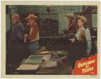 8p058 OUTLAWS OF TEXAS signed LC #7 1950 by Phyllis Coates, who's protecting Whip Wilson from behind!