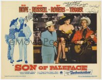 8p062 SON OF PALEFACE signed LC #3 1952 by Bob Hope, Jane Russell AND Roy Rogers!