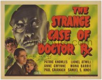 8p026 STRANGE CASE OF DOCTOR Rx signed TC 1942 by Patric Knowles, Universal horror, ultra rare!