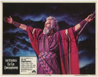 8p065 TEN COMMANDMENTS signed LC #4 R1972 by Charlton Heston, c/u as Moses parting the Red Sea!