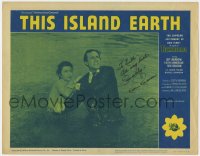 8p067 THIS ISLAND EARTH signed LC #3 R1964 by Rex Reason, who's in the water with Faith Domergue!