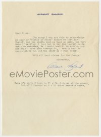 8p102 ALAN LADD signed letter 1951 thanking a fan for the Circle of Stars he sent!