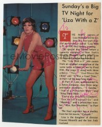 8p337 LIZA MINNELLI signed cut magazine page 1972 starring in the 4-part musical Liza with a Z!