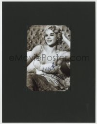 8p223 MONIQUE VAN VOOREN signed 4x6 REPRO photo in 9x11 mat 1980s sexy portrait in skimpy nightgown!