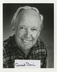 8p357 CONRAD BAIN signed 1x4 sticker on REPRO 1990s smiling portrait of the Diff'rent Strokes dad!