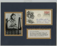 8p163 DAVID MCCAMPBELL signed 4x6 1st day cover in display 1974 WWII pilot shot 9 planes at 1 time!