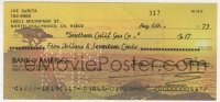 8p315 JOE DERITA signed 3x6 canceled check 1973 he paid $5.17 for to Southern California Gas Company