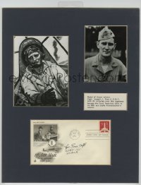 8p157 JOE FOSS signed signed 4x6 first day cover in 11x14 display 1971 pilot awarded Medal of Honor!