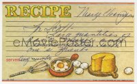8p355 MARGE CHAMPION signed 3x5 recipe card 1980 it can be framed & displayed with a repro!